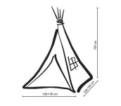 Namiot Tipi dla dzieci + zawieszki pióra - Gwiazdy szaro-różowe/szary - 6