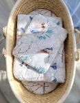 Komplet pościeli dla niemowląt z wypełnieniem 2-cz 75x100cm NEWBORN - blue birds - 2