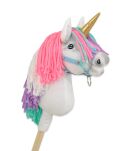 Hobby Horse Jednorożec na kiju mały biały z kolorową grzywą i złotym rogiem - 3