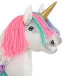 Hobby Horse Jednorożec na kiju mały biały z kolorową grzywą i złotym rogiem - 5
