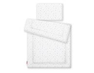 Komplet pościeli dla dzieci z wypełnieniem 120x90cm - mini gwiazdki szare na białym tle - 2