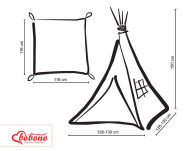 Dwustronna mata do tipi- gwiazdki niebiesko-granatowe/szary - 3