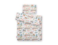 Komplet pościeli dla niemowląt z wypełnieniem 2-cz 75x100cm NEWBORN - pociąg turkusowy - 4