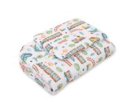 Komplet pościeli dla niemowląt z wypełnieniem 2-cz 75x100cm NEWBORN - pociąg turkusowy - 2