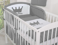 Ochraniacz uniwersalny 120x60cm- Little Prince/Princess antracyt - 3