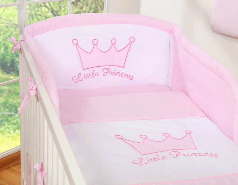Pościel dla niemowląt BOBONO 2-cz Little Prince/Princess różowa