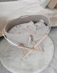 Kosz Mojżesza BOHO Handmade ze stojakiem - jasny beżowy - 2
