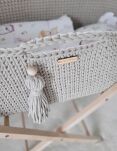 Kosz Mojżesza BOHO Handmade ze stojakiem - jasny beżowy - 4