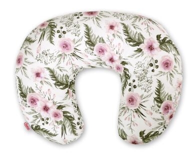 Poszewka zapasowa BOBONO do poduszki do karmienia - peonie różowe