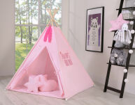 Namiot Tipi dla dzieci + zawieszki pióra - różowy - 4
