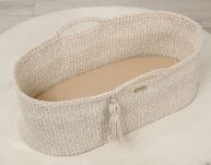 Prześcieradło bawełniane do kosza Mojżesza Boho wózka gondoli 75x35 cm - beżowe - 4