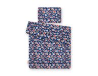 Komplet pościeli dla niemowląt z wypełnieniem 2-cz 75x100cm NEWBORN - lisia rodzinka na granacie - 2