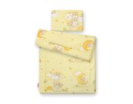 Komplet pościeli dla niemowląt z wypełnieniem 2-cz 75x100cm NEWBORN - Misie w chmurkach żółte - 2