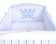Uniwersalny ochraniacz BOBONO do łóżeczka XXL - Little Prince/Princess niebieski