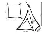 Namiot TIPI dla dzieci + mata + poduszki + zawieszki pióra - jasna mięta - 8