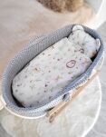 Kosz Mojżesza BOHO Handmade ze stojakiem - szary - 3