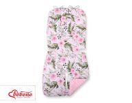 Wkładka do wózka BOBONO minky- peonie różowe/różowe - 2