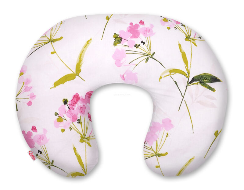 Poszewka zapasowa BOBONO do poduszki do karmienia - flowers różowe