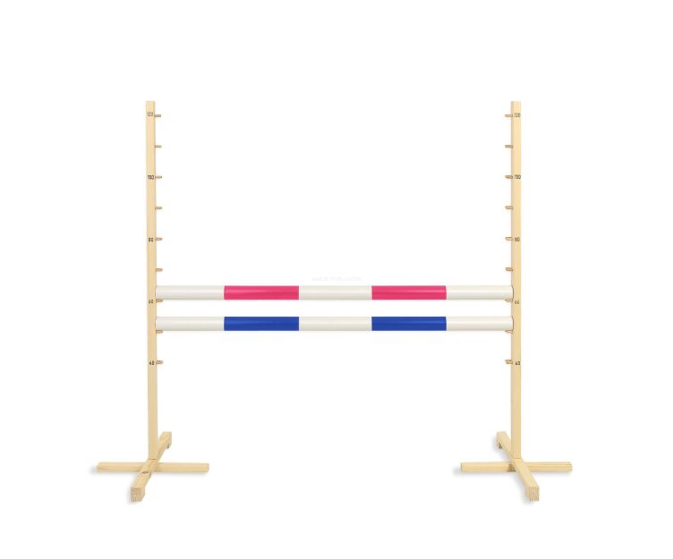 Przeszkoda skokowa do Hobby Horse 120cm, dwie belki - różowa i niebieska
