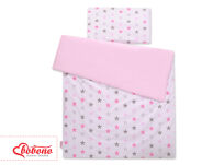 Pościel dla dzieci BOBONO 2 cz 100x135 Mini - gwiazdy szaro-różowe