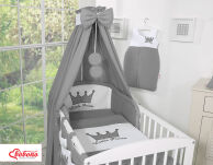 Pościel 5-cz z baldachimem- Little Prince/Princess antracyt - 2