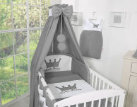 Pościel 5-cz z baldachimem- Little Prince/Princess antracyt - 5