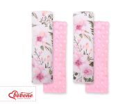 Ochraniacze na pasy BOBONO do wózka minky- peonie różowe/różowy - 2